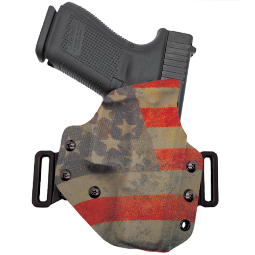 Distressed Flag OWB Holster, Bare Arms Holsters Distressed Flag OWB Holster Kydex Custom Handmade Holsters 